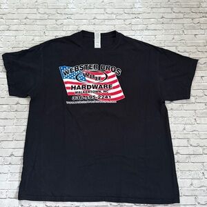 Men’s vintage Webster Bros Black T-Shirt with American Flag Graphic